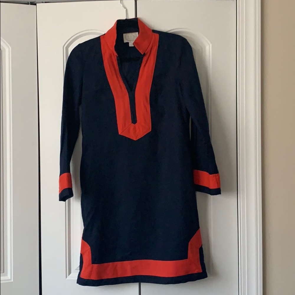 Sail to Sable Classic Navy Long Sleeve Linen Tunic